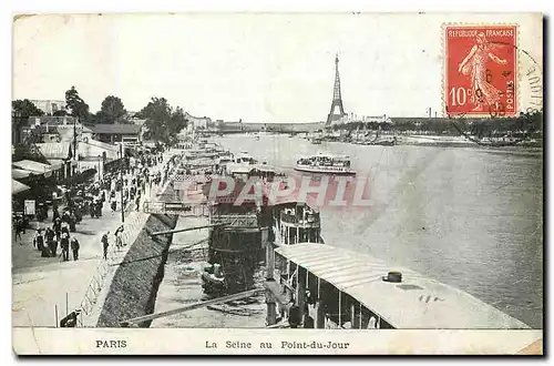 Cartes postales Paris La Seine au Point du Jour Tour Eiffel