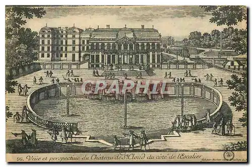 Cartes postales Veue et perspective du Chateau de St Cloud du cote de l'Escalier