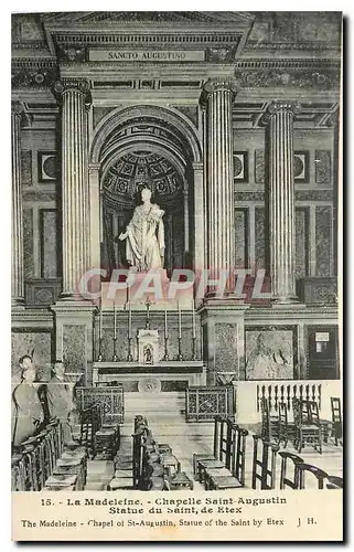 Cartes postales La Madeleine Chapelle Saint Augustin Statue du Saint de Etex