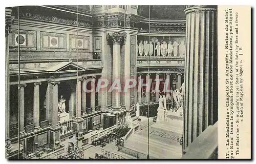 Cartes postales La Madeleine Chapelle St Augustin Statue du Saint