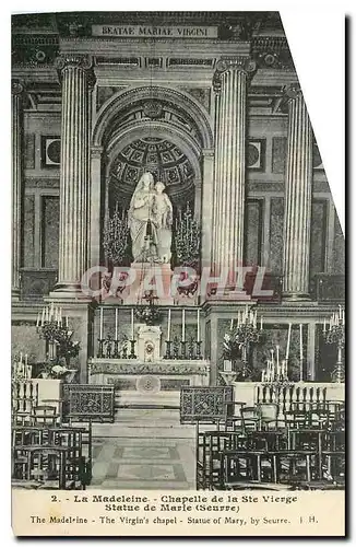 Cartes postales La Madeleine Chapelle de la Ste Vierge Statue de Marie Seurre