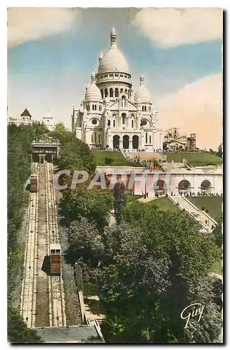 Ansichtskarte AK Paris et ses merveilles Basilique du Sacre Coeur de Montmartre et le funiculaire