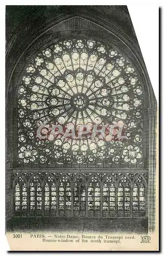 Cartes postales Paris Notre Dame Rosace du Transept nord