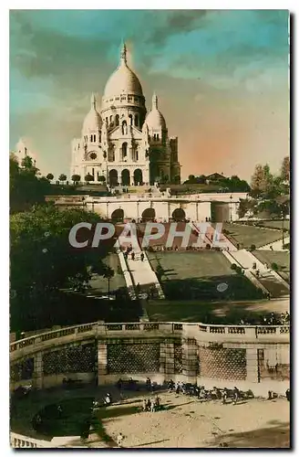 Cartes postales Paris le Sacre Coeur et Square Saint Pierre