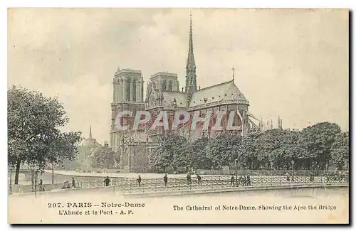 Ansichtskarte AK Paris Notre Dame l'Abside et le Pont