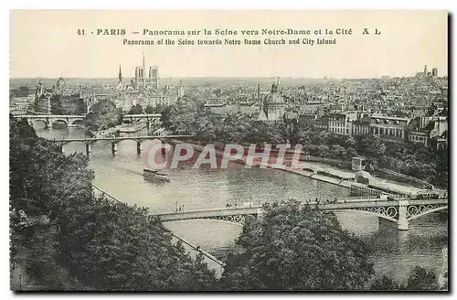 Ansichtskarte AK Paris Panorama sur la Seine vers Notre Dame et la Cite