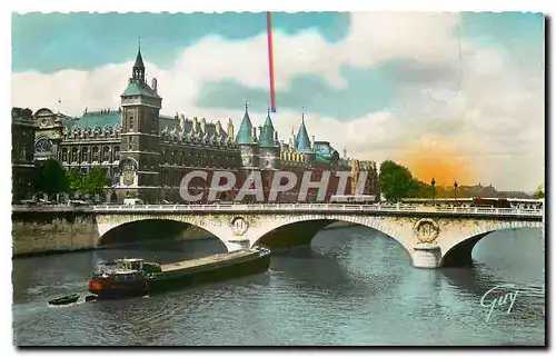 Cartes postales Paris et ses merveilles la Seine le pont au Change et le palais de Justice Conciergerie