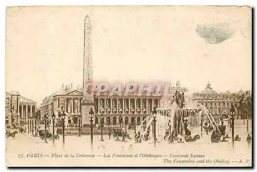 Ansichtskarte AK Paris Place de la Concorde les fontaines et l'Obelisque