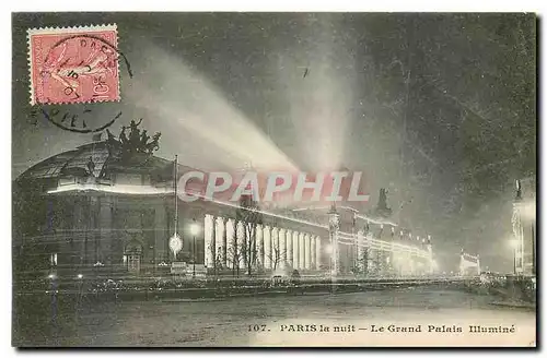 Cartes postales Paris la nuit le Grand Palais illumine