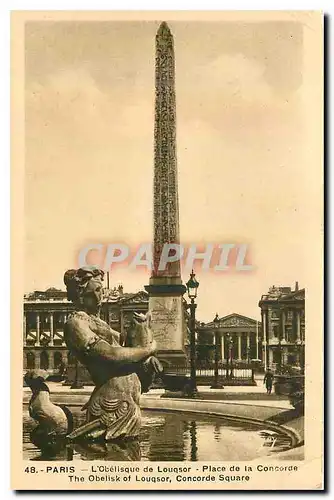 Ansichtskarte AK Paris l'Obelisque de louqsor Place de la Concorde