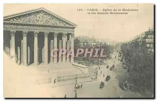 Cartes postales Paris Eglise de la Madeleine et les Grands Boulevards