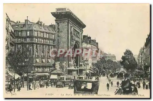 Cartes postales Paris le Porte et le Boulevard Saint Denis