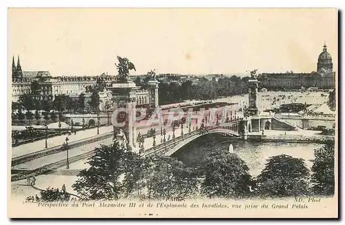 Ansichtskarte AK Perspective du Pont Alexandre III et de l'Esplanade des Invalides vue prise du Grand Palais