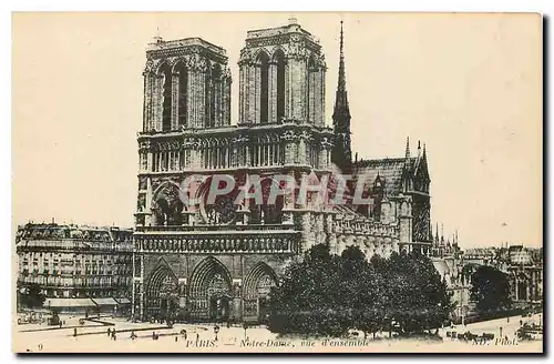 Cartes postales Paris Notre Dame vue d'ensemble