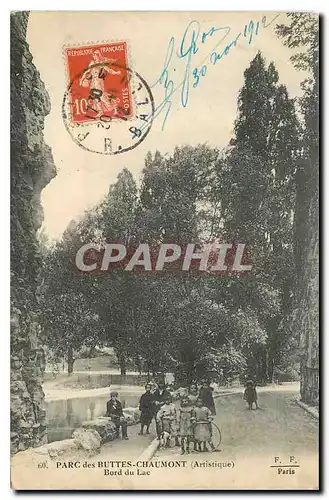 Cartes postales Parc des Buttes Chaumont Artistique Bord du Lac Enfants