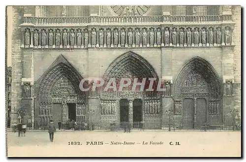 Cartes postales Paris Notre Dame la facade