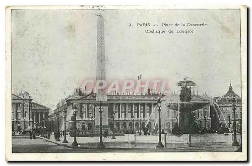 Ansichtskarte AK Paris Place de la Concorde Obelisque de Louqsor