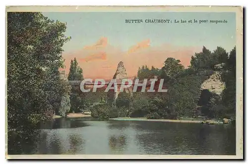 Ansichtskarte AK Buttes Chaumont le Lac et le pont suspendu