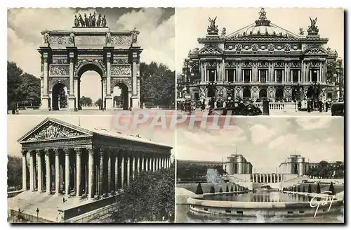 Ansichtskarte AK Paris et ses Merveilles L'Arc de Triomphe du Carrousel le theatre de l'Opera l'eglise de la Made