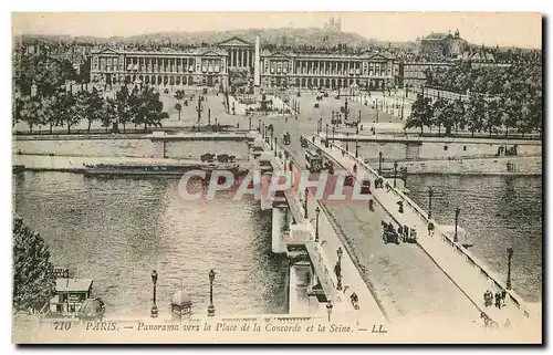 Cartes postales Paris Panorama vers la Place de la Concorde et la Seine