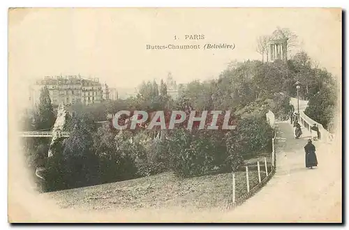 Cartes postales Paris Buttes Chaumont Belvedere