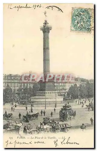 Cartes postales Paris la Place de la Bastille