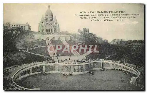 Ansichtskarte AK Paris Montmartre Panorama du Nouveau Suare Saint Pierre vers la Basilique du Sacre Coeur et le C