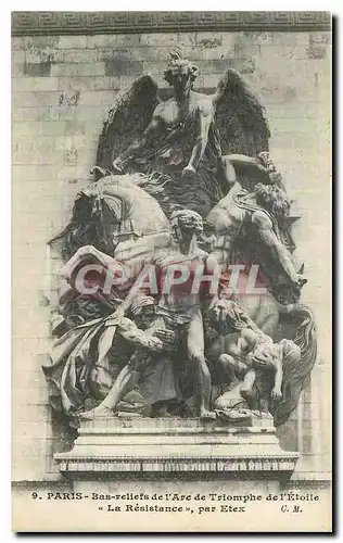 Ansichtskarte AK Paris Bas reliefs de L'Arc de Triomphe de l'Etoile La Resistance par Etex