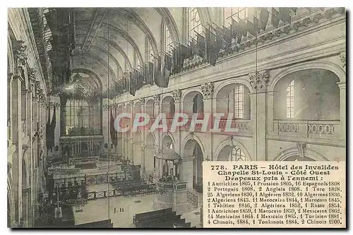 Cartes postales Paris Hotel des Invalides Chapelle St Louis Cote Ouest Drapeaux pris a l'ennemi