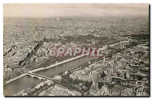 Ansichtskarte AK Paris et ses Merveilles Panorama pris de la Tour Eiffel Sur la rive droite on voit de haut en ba