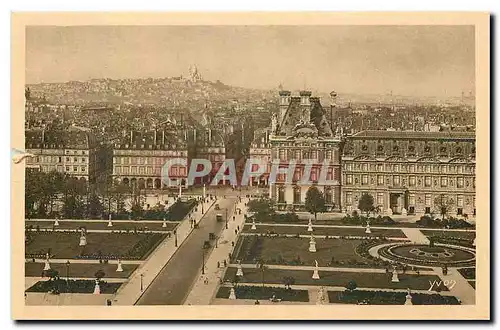 Ansichtskarte AK Paris en flanant Perspective sur les Jardins des Tuileries La Butte Montmartre et le Sacre Coeur