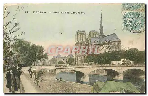 Cartes postales Paris Le pont de l'Archeveche