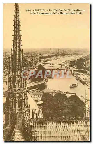 Cartes postales Paris la Fleche de Notre Dame et le Panorama de la Seine cote est