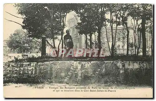 Ansichtskarte AK Paris Vestiges des Remparts presumes de Paris au temps de Philippe Auguste et qui se trouvent da