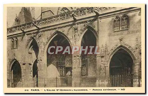 Cartes postales Paris l'eglise St Germain l'Auxerrois porche exterieur