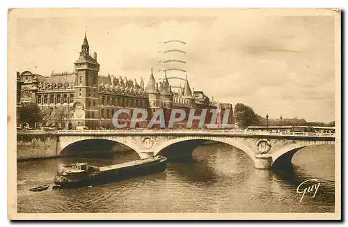 Cartes postales Paris et ses merveilles la Seine le pont au change et le palais de justice