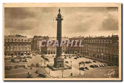 Cartes postales Paris et ses merveilles Place Vendome et colonne de la Grande Armee