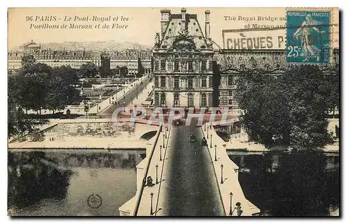 Cartes postales Paris Le Pont Royal et les pavillons de Marsan et de Flore