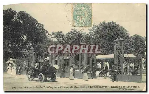 Ansichtskarte AK Paris Bois de Boulogne champ de courses de Longchamps entree des Tribunes Automobile