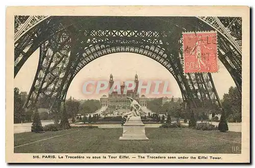 Cartes postales Paris le Trocadero vu sous la Tour Eiffel