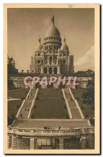 Ansichtskarte AK Paris en Flanant Basilique du Sacre Coeur Montmartre et l'escalier monumental