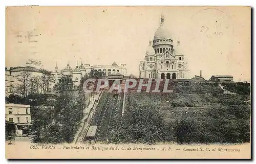 Cartes postales Paris Funiculaire et Basilique du S C de Montmartre