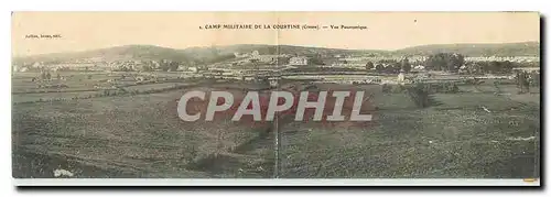 CARTE DOUBLE  Camp Militaire de la Courtine vue panoramique Militaria
