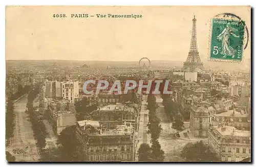 Cartes postales Paris vue Panoramique Tour Eiffel