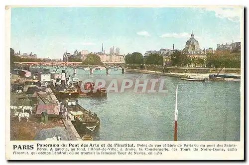 Cartes postales Paris Panorama du Pont des Arts et de l'Institut Point de vue celebre de Paris vu du Pont des Sa