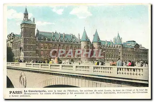 Cartes postales Paris la Conciergerie avec la tour de l'Horloge les Cuisines de Saint Louis la tour de Cesar et