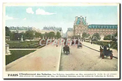 Ansichtskarte AK Paris l'emplacement des Tuileries les Tuileries Incendiees en 1871