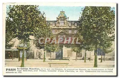 Ansichtskarte AK Paris le College Massillon sur le Quai des Celestins