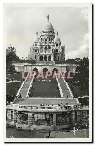 Ansichtskarte AK Paris en Flanant Basilique du Sacre Coeur et l'escalier monumental