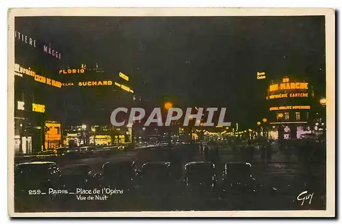 Ansichtskarte AK Paris Place de l'Opera vue de Nuit Au Bon Marche Suchard Maggi